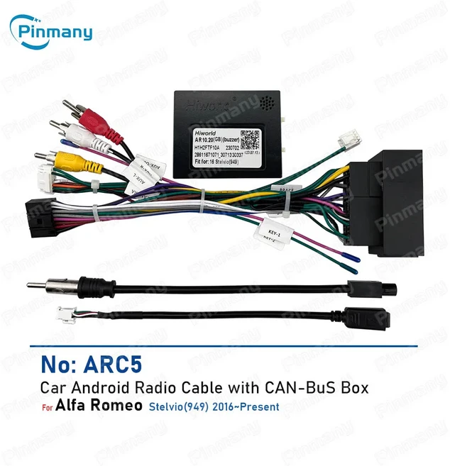 자동차 안드로이드 라디오 케이블 액세서리 ARC5 스테레오 전원 와이어 하네스 소켓 알파 로미오 949 CAN, 01 ARC