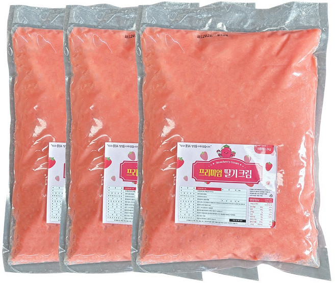 프리미엄 딸기크림 호두과자 붕어빵 속재료 다용도 앙금, 3개, 2kg
