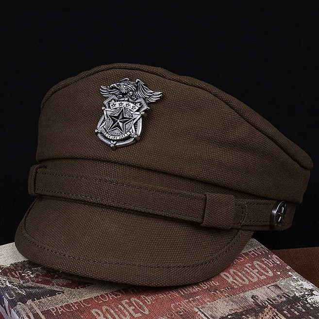 독일군 헬멧 해군 맥아더 장군 캡틴 모자 빈지티모자, 1개, 13. XL(57-58)-라벨O-아미그린