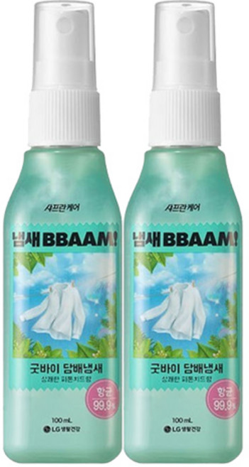 샤프란케어 냄새뺌 굿바이 담배냄새 섬유탈취제 100ml / 섬유탈취스프레이, 2개