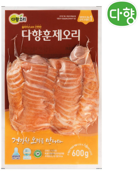 다향훈제오리 오리슬라이스 오리훈제요리 훈제오리고기 600g, 1개