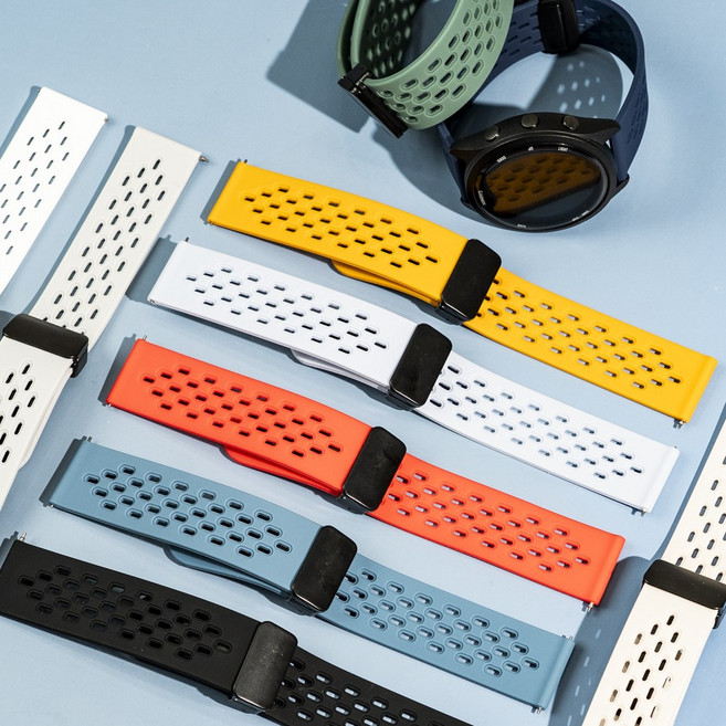 나인식스 가민워치 포러너 255 265 베뉴3 어프로치 호환 D버클 스트랩 밴드 시계줄, 1개, 잭블랙