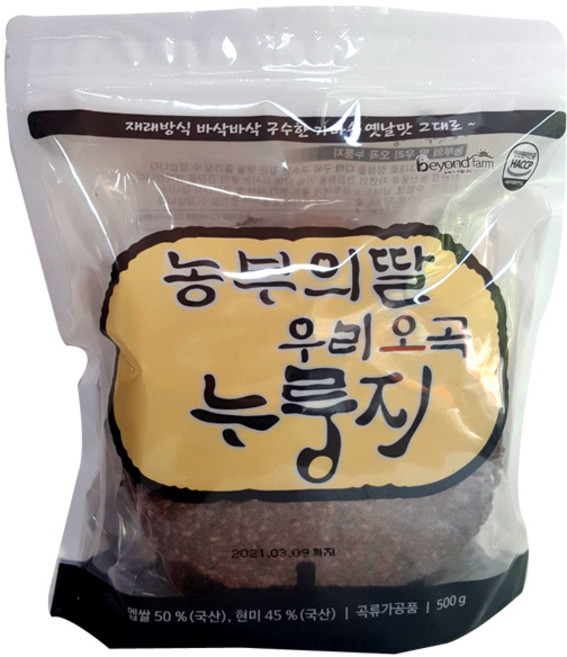 농부의딸 우리오곡 누룽지, 500g, 1개