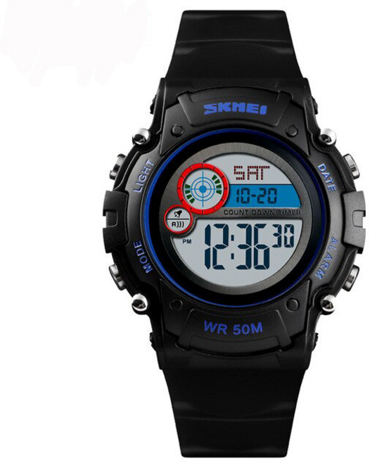 SKM 패션 컬러 LED 라이트 50m방수 소형 남여공용 패션학생 전자우레탄손목시계