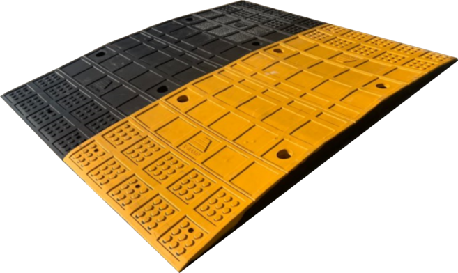 낮은 고무 과속방지턱 높이 45mm 하중 30톤 경사로 길이 총 1.1m 주차장 진입로 차량 바닥 긁힘 방지, 검정(고무) 500x1100x45mm, 1개