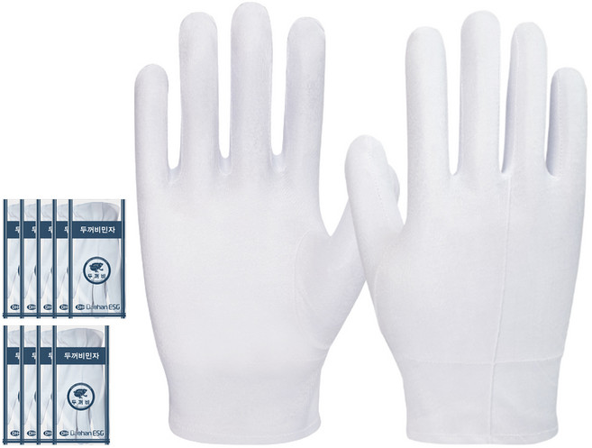 두꺼비장갑 민자 예식장갑, 화이트, 10개