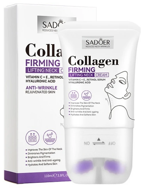 1+1 SADOER 콜라겐 퍼밍 넥 크림 롤러 넥 뷰티 크림, 2개, 110ml - 쿠팡