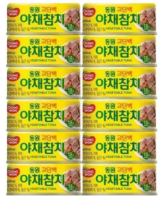 셀러허브동원 고단백 야채참치 150g 12캔r (S46771381), 12개