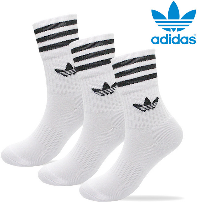 아디다스 솔리드 크루 삭스(3켤레)