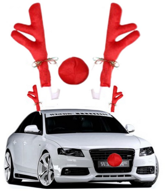 크리스마스 자동차 장식 자동차 사슴뿔 장식품, 레드X1