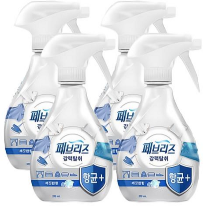 페브리즈 항균플러스 깨끗한향 370ml, 4개
