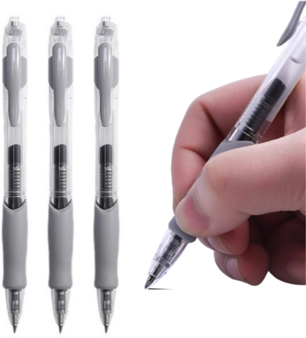 어브레스 젤잉크펜 0.38mm 노크식 볼펜 3P, 3개, 블랙