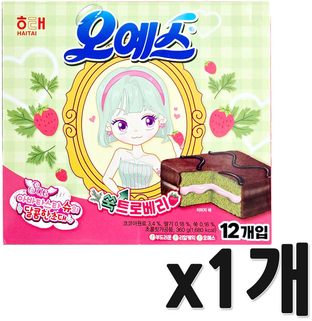 해태제과 오예스 쑥트로베리, 360g, 1개