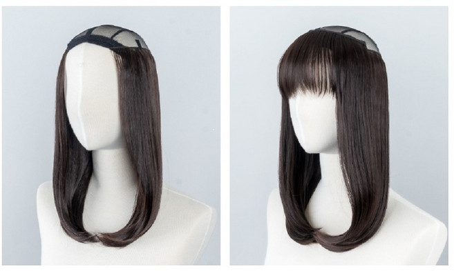 가발닷컴 앞머리까지 탈부착되는 항암 모자가발 멀티햇가발 3종 부분가발, 1개, 2. 윈드펌 스타일 (내츄럴 블랙)