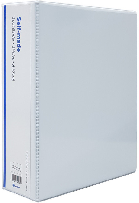 [인터탑] 영오 A4 PVC재질 백색 투명 이중 3공 사다리/흑색 고주파 사다리 바인더, 백색 투명 사다리 바인더, 7cm