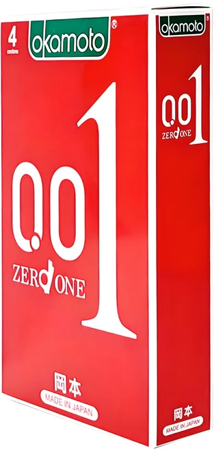 오카모토 0.01 제로원 슬림형 콘돔, 4개입, 1개 - 쿠팡