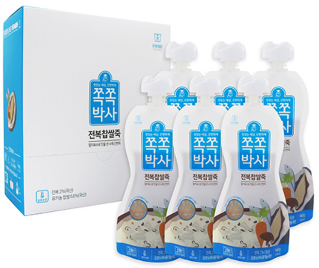 쪽쪽박사 전복찹쌀죽, 140g, 6팩
