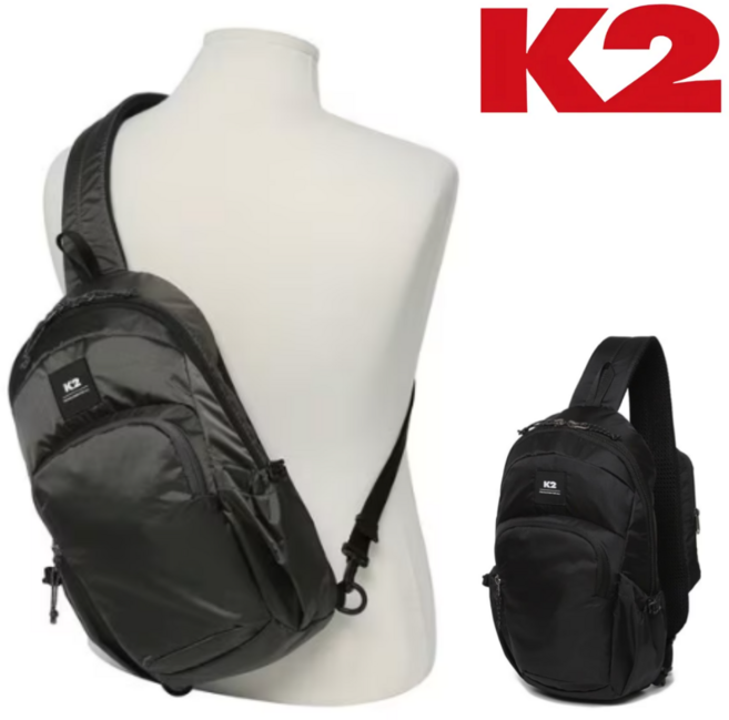 [백화점발송] K2 남녀공용 슬링백 백팩 크로스백 멀티포켓 힙색 도난방지 여행백 숄더백 등산 오토바이 여행 메신저백