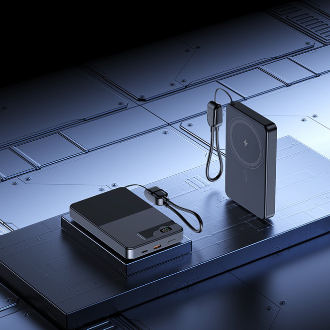 GoaTa 맥세이프 보조배터리 20000mAh 대용량 PD22.5W 슈퍼 급속충전15W 무선충전 항공 표준에 부합, 블랙, DS-601A