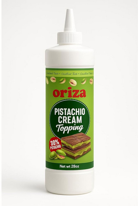 오리자 피스타치오 크림 토핑 28온스/800g 병 u2013 스프레드 30% 피스타치오, Pistachio Cream Topping, 672oz (Pack of 24), 794g, 1