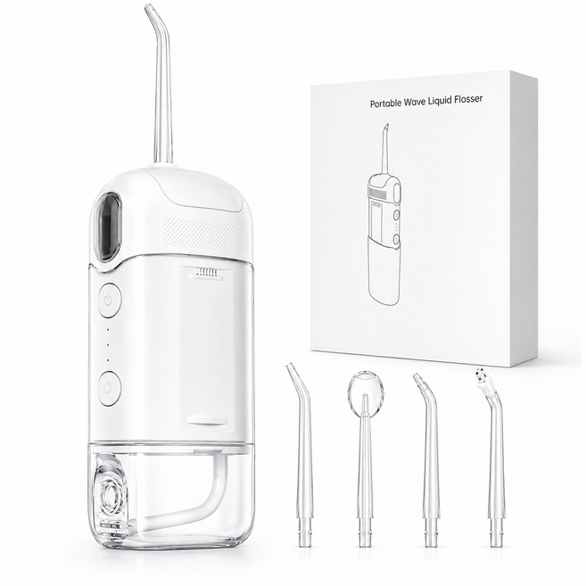 COSWELL 電動沖牙器 IPX7防水 高頻脈衝水流, 白色, DH03