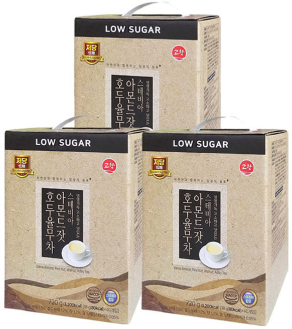 고향 스테비아 아몬드잣 호두율무차, 3개, 40개입, 18g