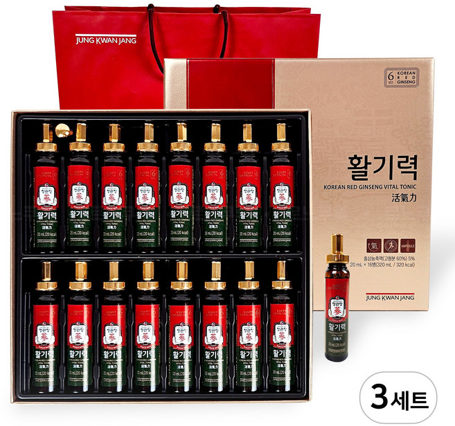 정관장 활기력 홍삼선물세트, 320ml, 3세트