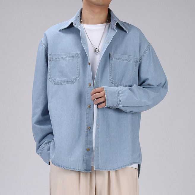 후앙스 데일리 빅 와이드 루즈핏 청남방 셔츠 GQST-4801