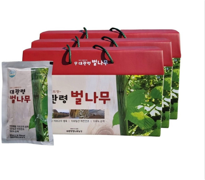 [자연건조100일] 대관령 벌나무즙 해발700고지 엑기스100%순액 90ml 30포 60포 90포, 3박스, 2.7L