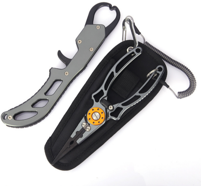 블루웨이브 낚시 피싱그립 낚시집게 피싱 플라이어 세트, 그레이, 1개