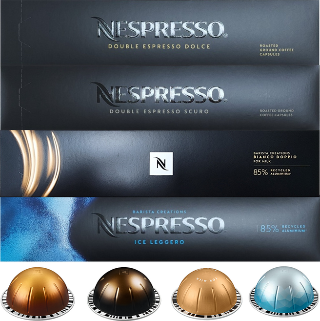 네스프레소 정품 캡슐 더블 에스프레소 80ml 스쿠로 돌체 도피오 아이스 레제로, 1개