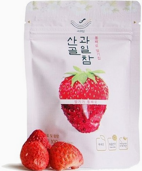 산골과일참 통째로 과일칩 딸기, 딸기맛, 7g, 4개