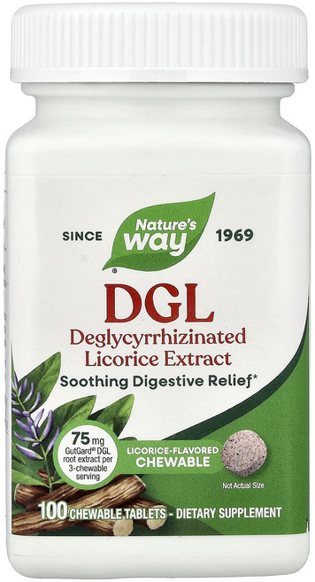 네이쳐스웨이 DGL 글리시리진을 한 감초 추출물 감초향 츄어블 100정, 6개