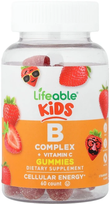 Lifeable Kids B Complex + Vitamin C Gummies Strawberry 60 Gummies, Lifeable, Kids B Complex + Vit, 1개 - 쿠팡