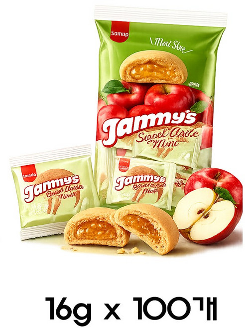 재미스 잼있는 미니사과쿠키, 16g, 100개