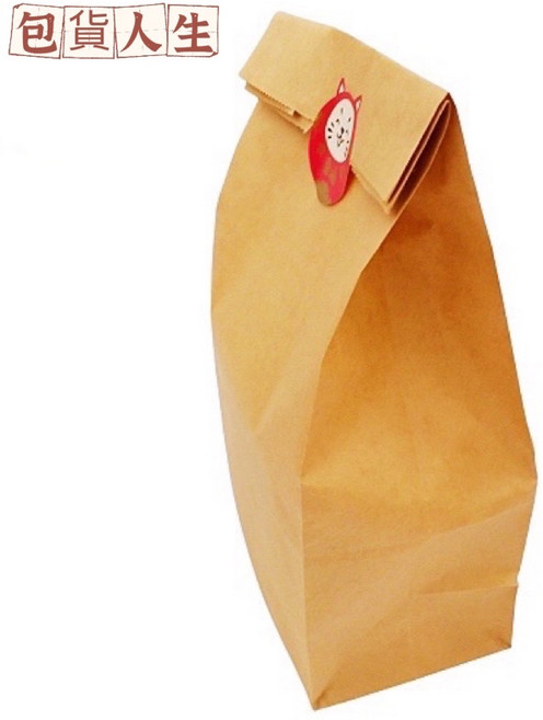 立體平口素牛皮紙袋 餐盒袋 麵包紙袋 烘培袋 禮物袋 福袋 包裝袋, 1個, A-12.7*24.5*7.7公分,50入/包