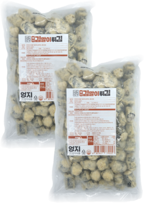 엄지 미니 김말이 1kgx2봉, 2개, 1kg