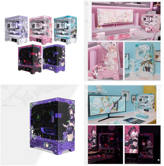 VALKYRIE 발키리 VK03 게이밍 데스크탑 케이스 수냉쿨러 물주입식, 1개, LVBU핑크