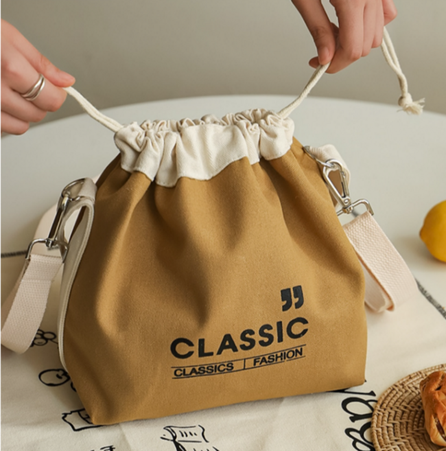 아가토스 보온 보냉백 숄더형 방 도시락가방 런치백, 브라운, 1개