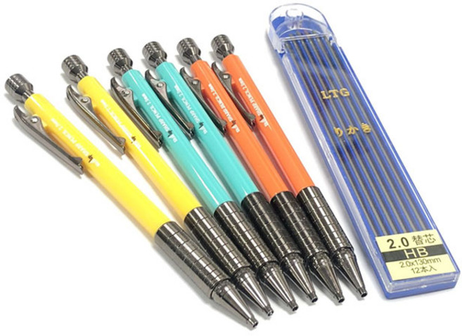 [제이스공구] 국산 목공용 샤프 펜슬 6개, 스킬업2mm