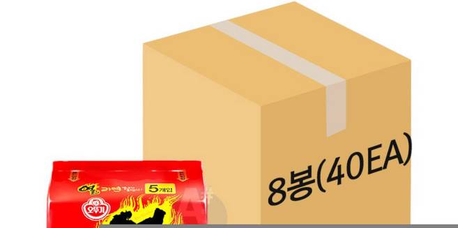 열라면 멀티팩 120g x 5개입 8봉 1BOX/ 총40개 봉지라면 식당 대량구매