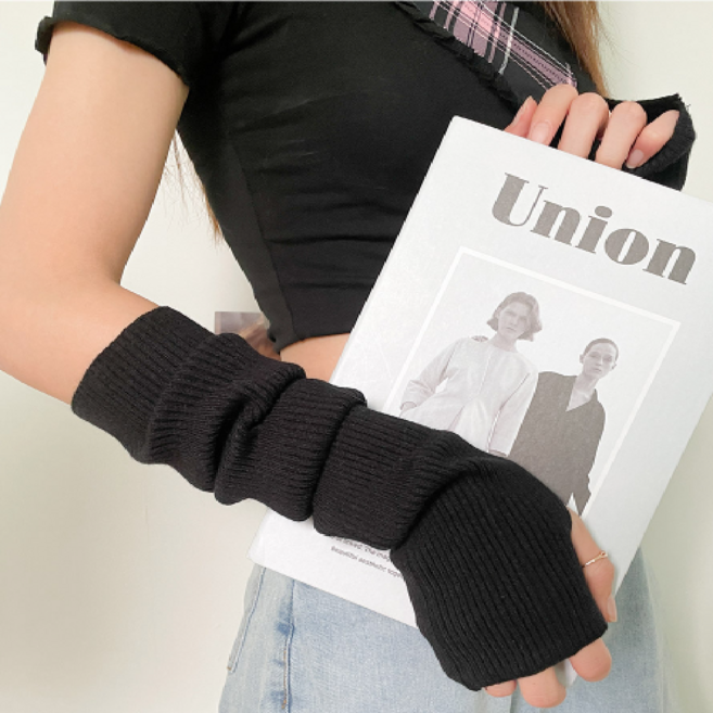 해봄 가을 패션 무지 니트 핸드워머 단색 팔토시 5컬러