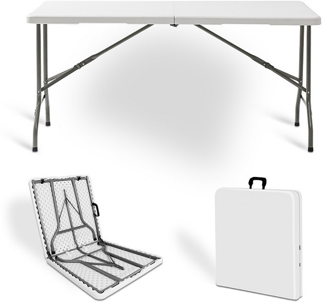 TANI 아웃도어 브로몰딩 접이식테이블 180*74CM, 화이트