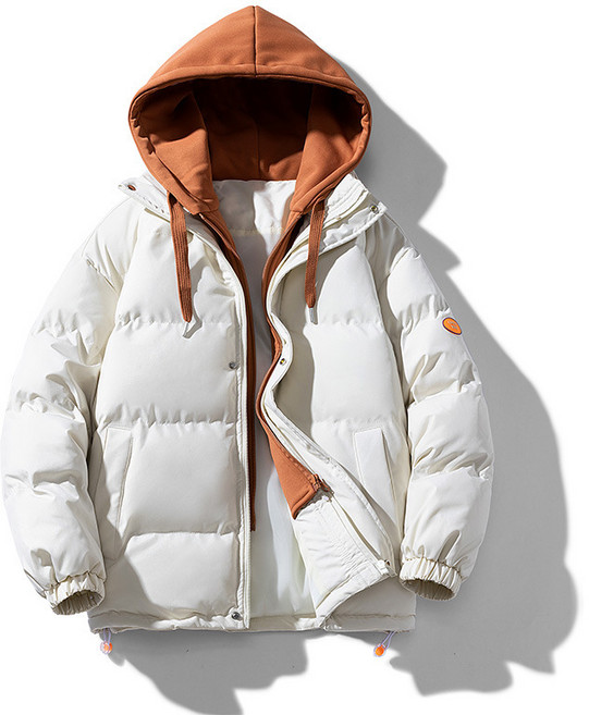 BIKASU 남자 겨울 빅사이즈 레이어드 후드 패딩 캐주얼 보온 경량 패딩 점퍼