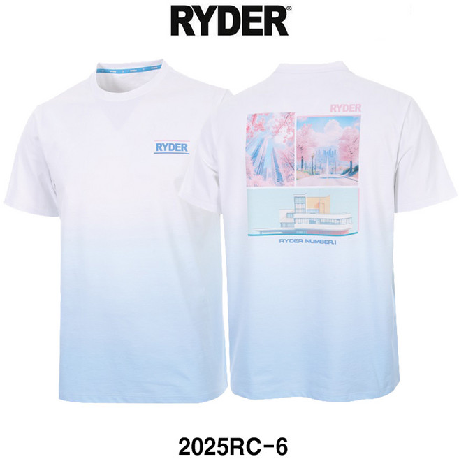 라이더 티셔츠 배드민턴 반팔 상의 남성 여성 반팔티 코튼라이크 오버핏 화이트 블루 핑크 2025RC-6