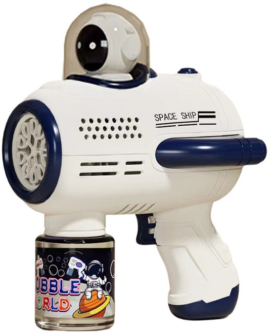 太空人造型電動泡泡機, 1個, 太空人藍,泡泡槍+泡泡水一罐