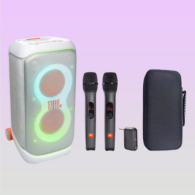 JBL PARTYBOX STAGE 320 파티박스320 화이트 + 제이비엘 2채널 무선마이크 AS3 + 마이크파우치 3종 셋트