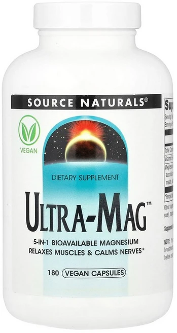 Source Naturals Ultra-Mag™ 베지 캡슐 180정 Naturals (소스 내추럴스), 180 개, 1개 - 쿠팡