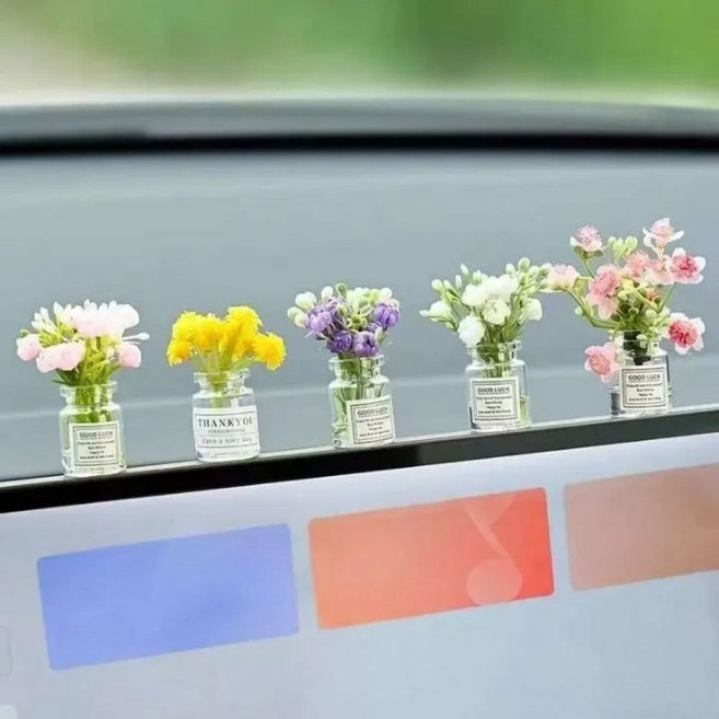 ZHC 홈인테리어 차량인테리어 미니꽃병 5개(스티커 증정), 1개, 혼합