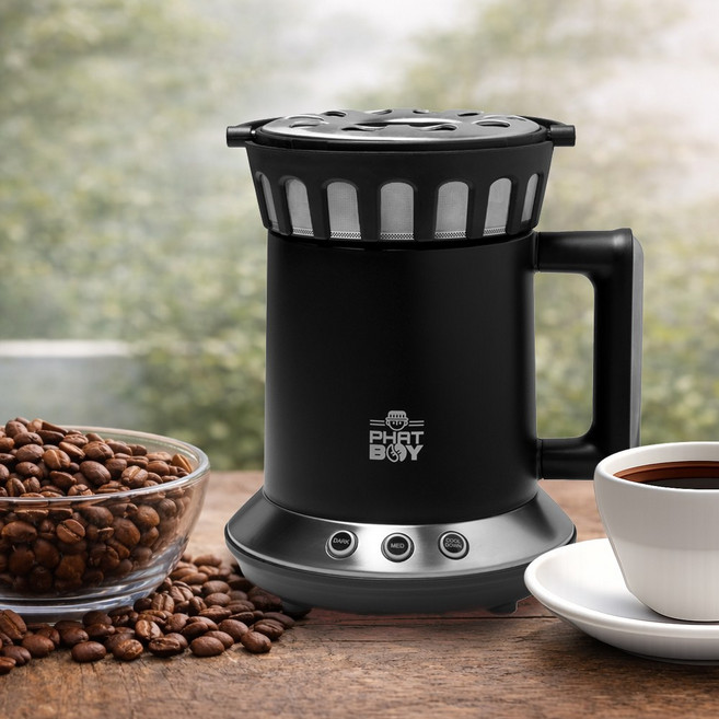 팻보이 가정용 미니 커피 로스터기 자동 로스팅기 입문자 홈카페 원두 볶는 기계, 블랙, 팻보이 가정용 로스터기